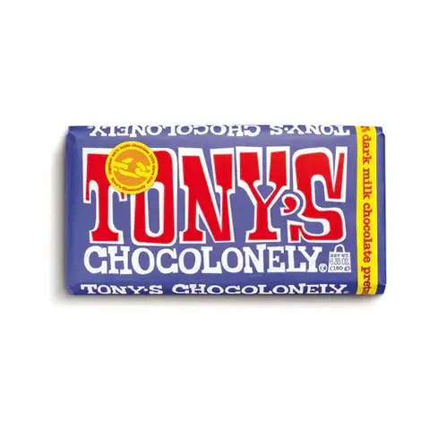 Tonys Chocolonely Mk/Dk Chocolate Pretzel  Bar 6.35 oz