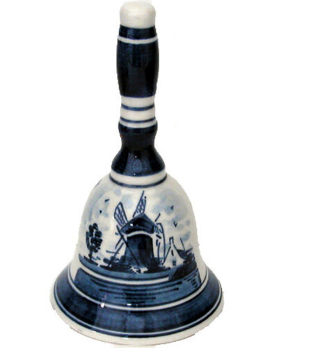 DeWit Hand Painted Table Bell Blue Mill 5 inch