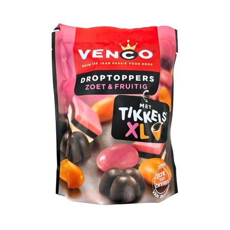 Venco Droptoppers Fruitig With XL Tikkels 7.5 Oz Bag  215g