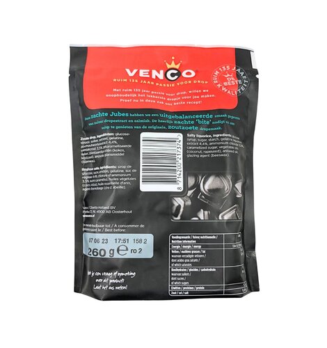 Venco Licorice Jubes Soft Salt 9.3 oz Bag - 263g