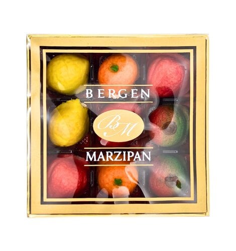 Bergen Marzipan Fruits 9 piece Gift Box 4 oz