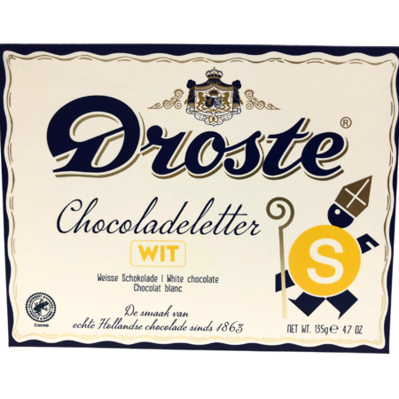 Droste Large S WHITE Chocolate Letter 4.7 oz