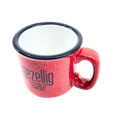 Gezellig is a feeling Ceramic Campfire Mug - Red 15 oz