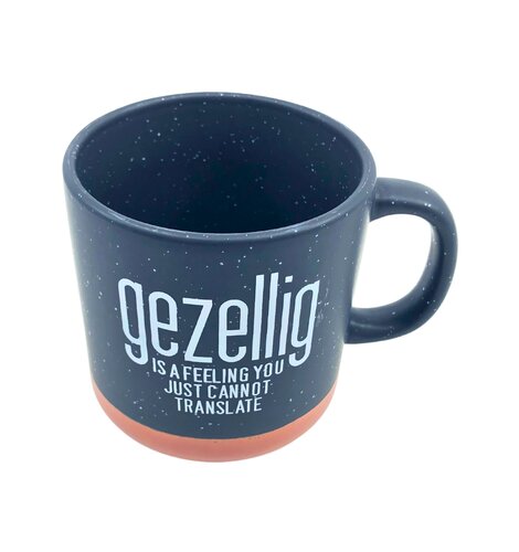 Gezellig Coffee Mug with unglazed bottom - Speckled Black 12 oz