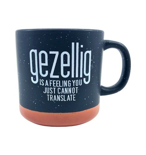 Gezellig Coffee Mug with unglazed bottom - Speckled Black 12 oz