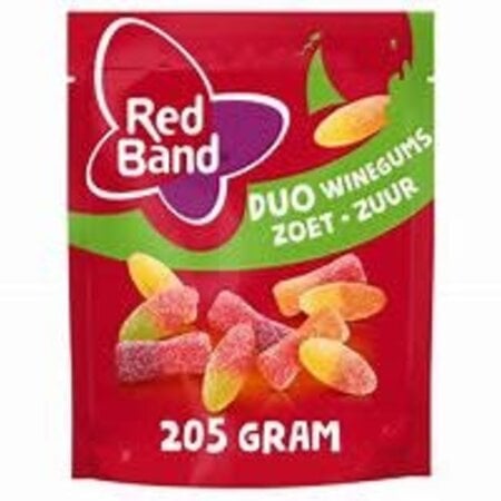 Red Band Sweet and Sour Winegums  7.2 oz (205 gr) bag DC