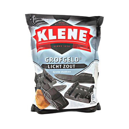 Klene Grof Geld  Lightly Salted Licorice 210g bag  Dated May 2024