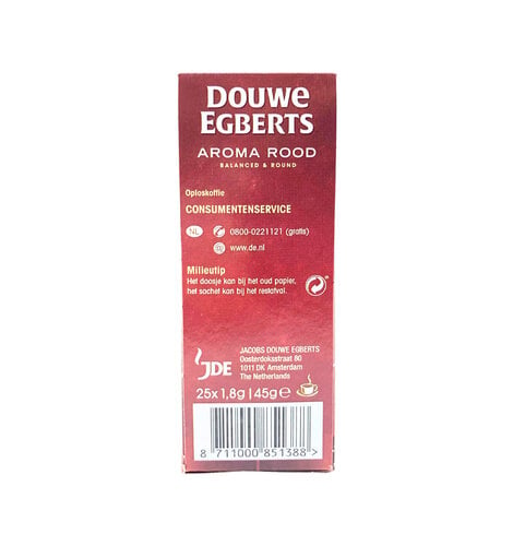Douwe Egberts Aroma Instant Coffee Sticks 25 ct box