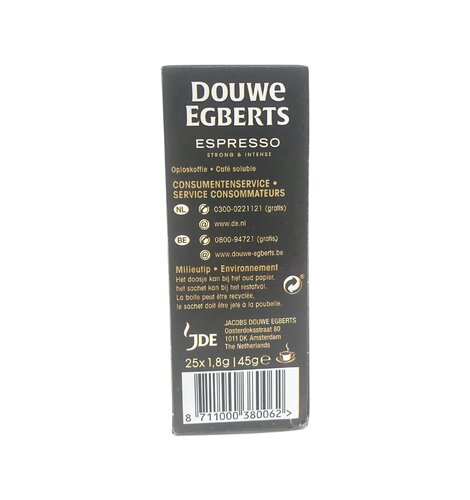 Douwe Egberts Espresso Instant coffee sticks 25 count
