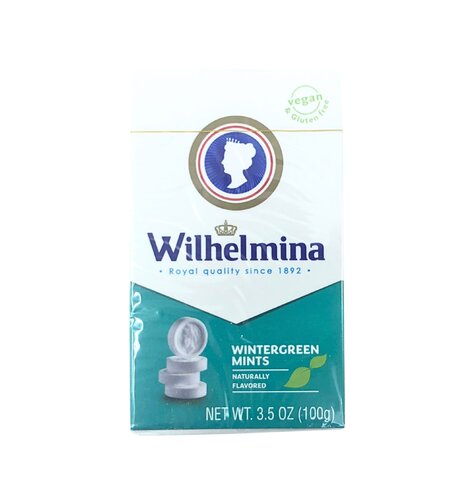 Wilhelmina Vegan Wintergreen mints 3.5 oz box