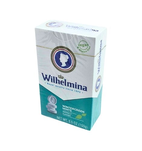 Wilhelmina Vegan Wintergreen mints 3.5 oz box