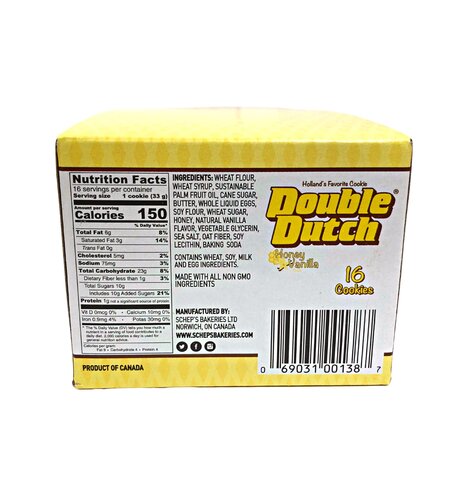 Double Dutch Honey Vanilla  Stroopwafels SINGLES 16 ct Box