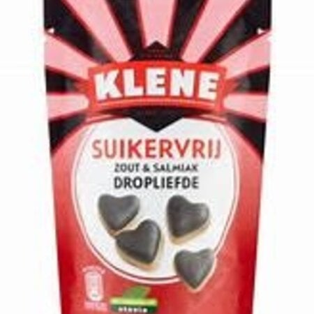 Klene Sugar Free Licorice Salt & Salmiak Hearts  3.7 Oz bag