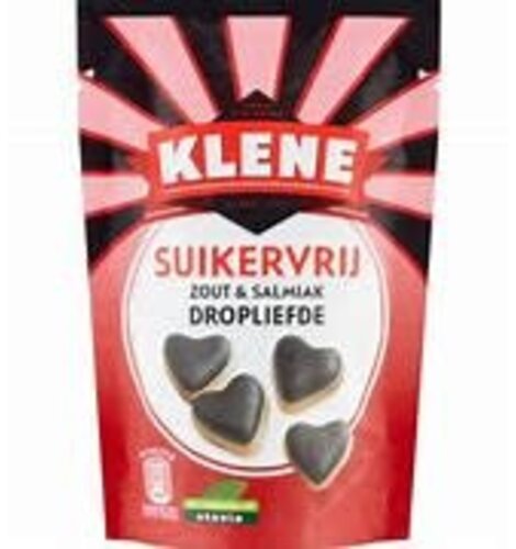 Klene Sugar Free Licorice Salt & Salmiak Hearts  3.7 Oz bag
