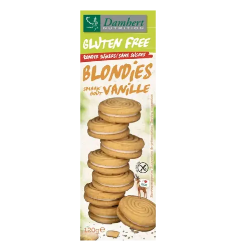 Damhert Gulten Free Blondies Cookies without Sugar 4.3 Oz