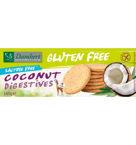 Damhert Gulten Free Coconut Digestive Cookies  Lactose Free 5.1 Oz