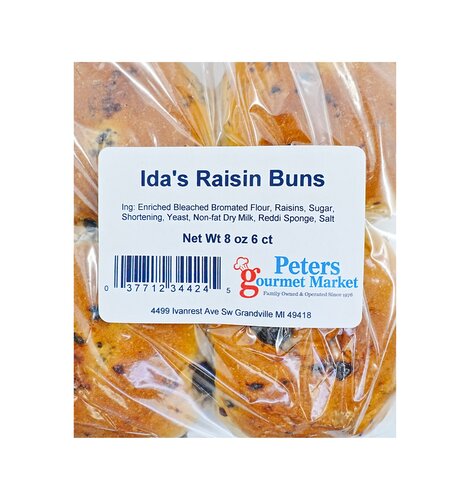 Ida's Bakery RAISIN Buns 6 ct