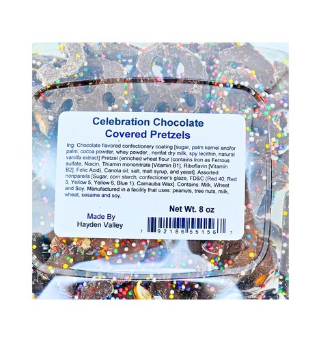 Celebration Chocolate Covered Pretzel 8 oz Tub