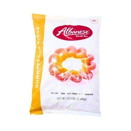 Albanese Gummi Peach Rings 4.5 lb