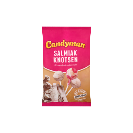 Candyman Salmiak Knotsen 4.4 oz bag 10 ct