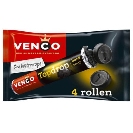 Venco TopDrop Licorice Rolls  4 pack