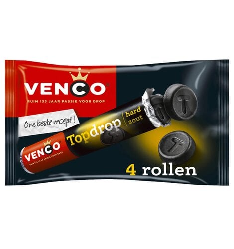 Venco TopDrop Licorice Rolls  4 pack