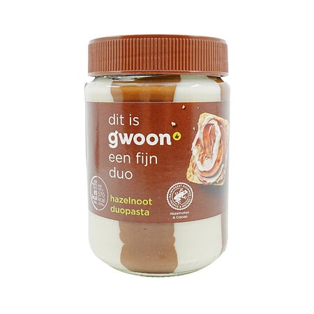 Gwoon DUO Hazelnut & White Chocolate Spread 14 oz jar