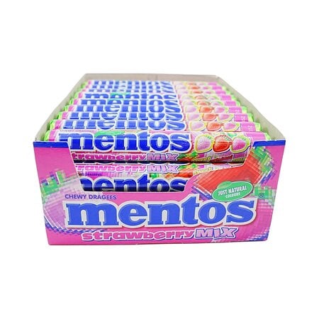 Mentos Strawberry Mix Roll 40 Ct Box
