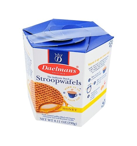 Daelmans Honey Syrupwafer Hex 8.11 Oz Box