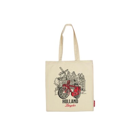 Holland Red Bike 100% Cotton Shopping Bag