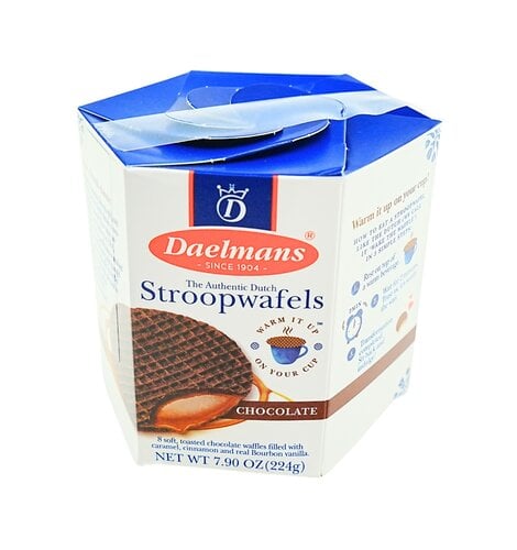 Daelman Chocolate Stroopwafels Hex Box 8 ct 7.9 oz