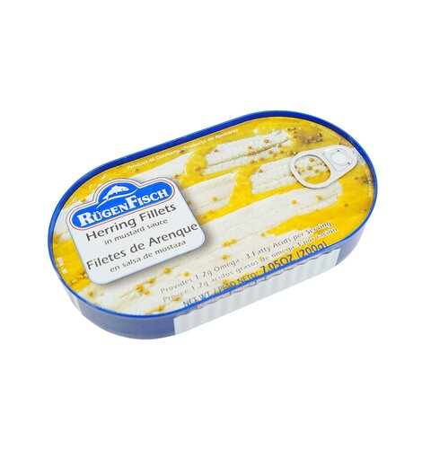 Rugenfisch Herring Fillet Mustard 7.05 oz Tin DC