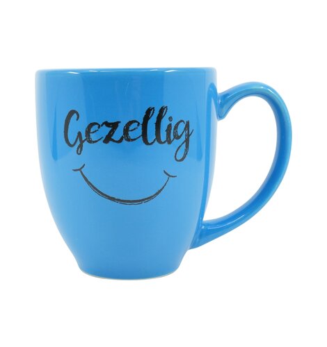 Gezellig Smile Face  Mug Blue 13 oz