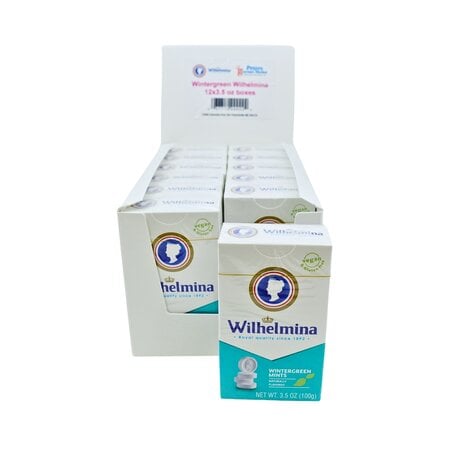 Wilhelmina Vegan Wintergreen mints 12 CT 3.5 oz boxes