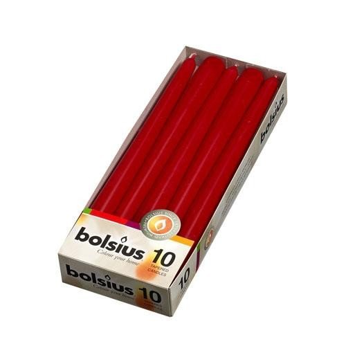 Bolsius Bolsius Dinner Candle Red 10 ct box Bolsius Bolsius Dinner Candle Red 10 ct box
