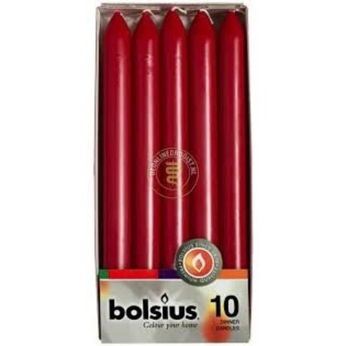 Bolsius Bolsius Dinner Candle Wine Red 10 ct box Bolsius Bolsius Dinner Candle Wine Red 10 ct box