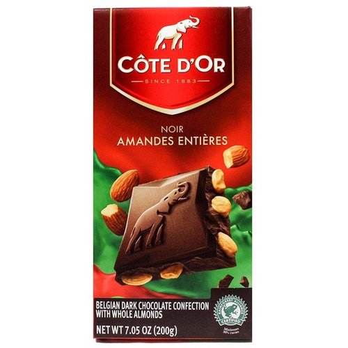 Cote D Or Cote D Or Dark chocolate & whole almonds 6.3 oz bar Cote D Or Cote D Or Dark chocolate & whole almonds 6.3 oz bar