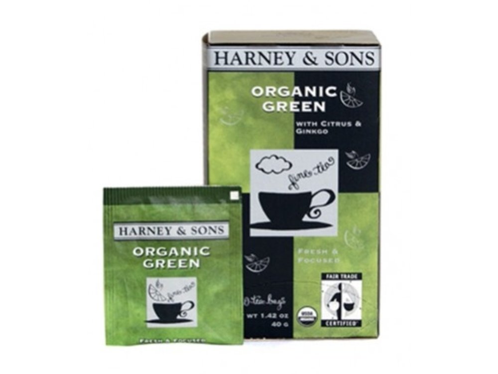 Harney & Son Harney & Sons Organic Green w/gingko & Lemon Tea 20 Ct Box