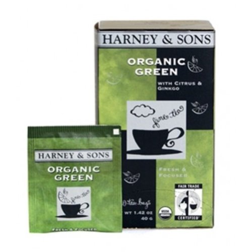 Harney & Son Harney & Sons Organic Green w/gingko & Lemon Tea 20 Ct Box Harney & Son Harney & Sons Organic Green w/gingko & Lemon Tea 20 Ct Box