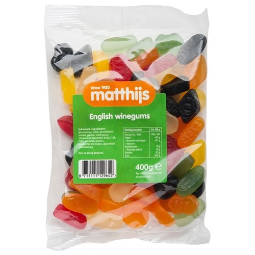 Matthijs Matthijs English Winegum 14 oz bag 400g Matthijs Matthijs English Winegum 14 oz bag 400g