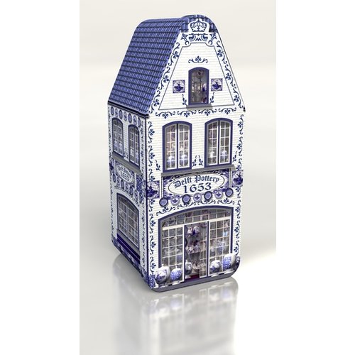 Peters Delft Blue House Tin Peters Delft Blue House Tin