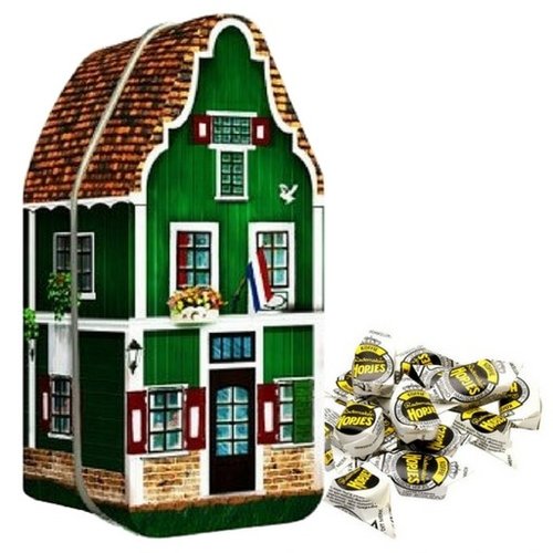Peters Zaanse House Tin with 7 oz bag Haagse Hopjes Coffee candy Peters Zaanse House Tin with 7 oz bag Haagse Hopjes Coffee candy