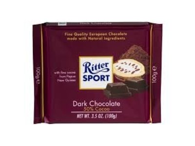 Ritter Ritter Dark Chocolate 3.5oz Bar 12/cs