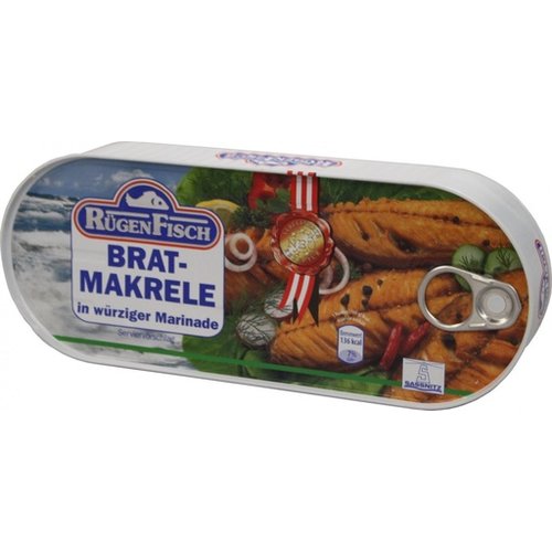 Rugenfisch Rugenfisch Fried Mackerel Fillet 17 oz tin Rugenfisch Rugenfisch Fried Mackerel Fillet 17 oz tin