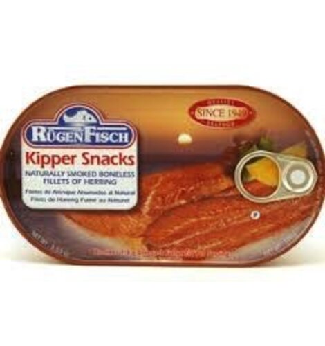 Rugenfisch Kipper Snacks Smoked Herring Fillet 3.5oz Tin