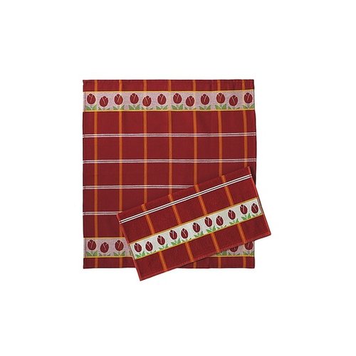 Twentse Twentse Tulip Red TEA Towel 25x23 inch Twentse Twentse Tulip Red TEA Towel 25x23 inch