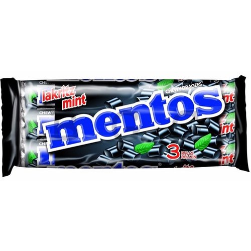 Van Melle Mentos Licorice 3 Pack Rolls Van Melle Mentos Licorice 3 Pack Rolls