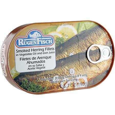 Rugenfisch Smoked Herring Fillet In Oil 6.7 oz Tin