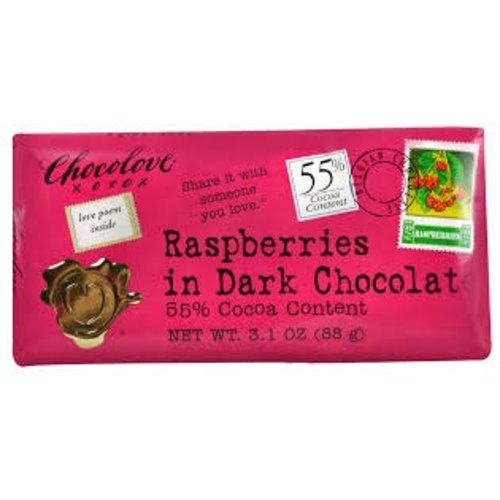 Chocolove Chocolove Dark Chocolate Raspberry 3.1 oz Bar Chocolove Chocolove Dark Chocolate Raspberry 3.1 oz Bar