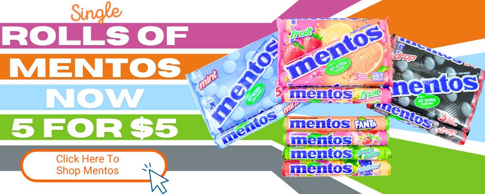 Mentos are 5 for $5 at Peters Gourmet Market